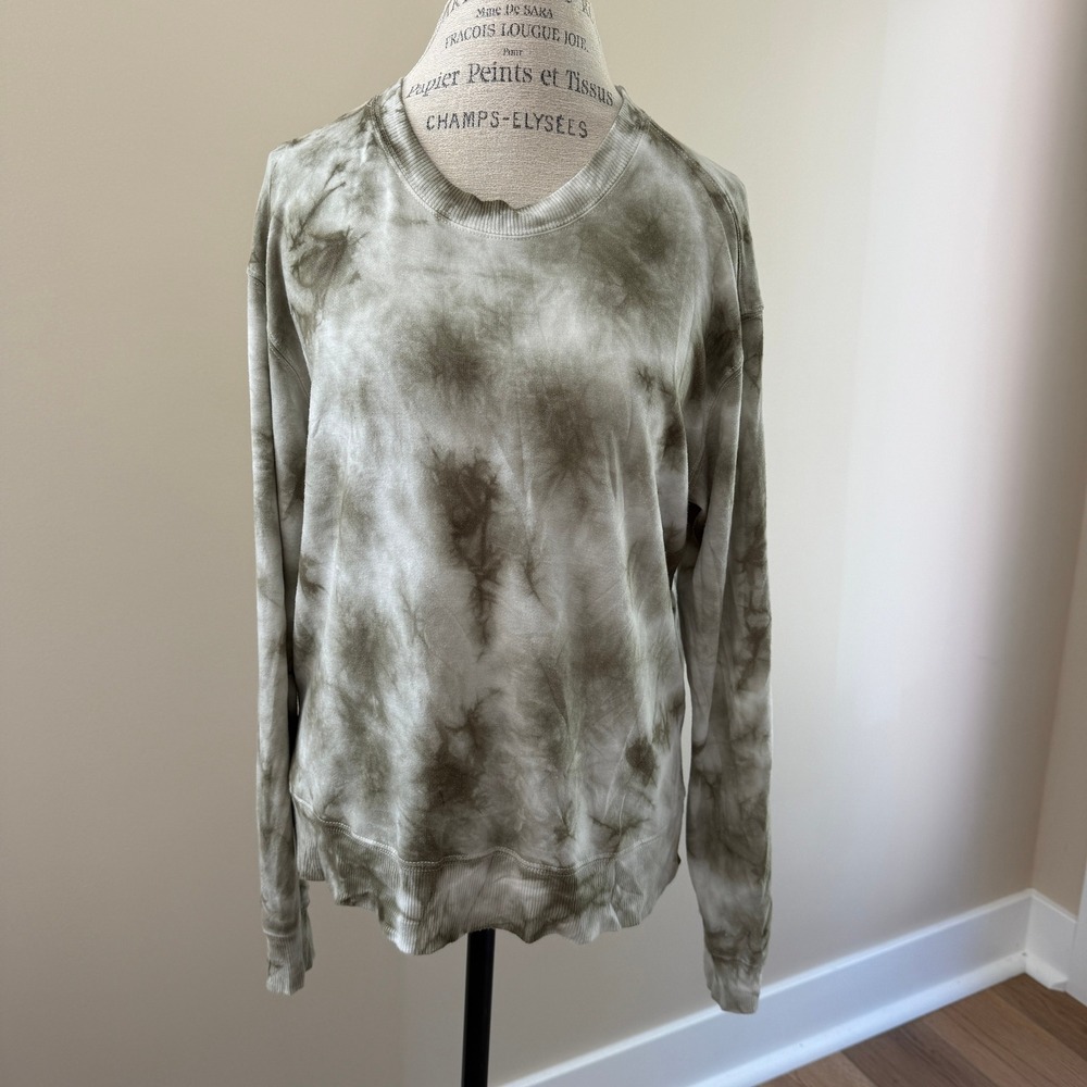 Peace & Pearls Women's‎ Green Tie Dye Crew Neck Pullover Size L